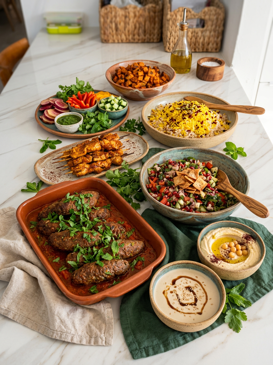 Weekly meal prep spread