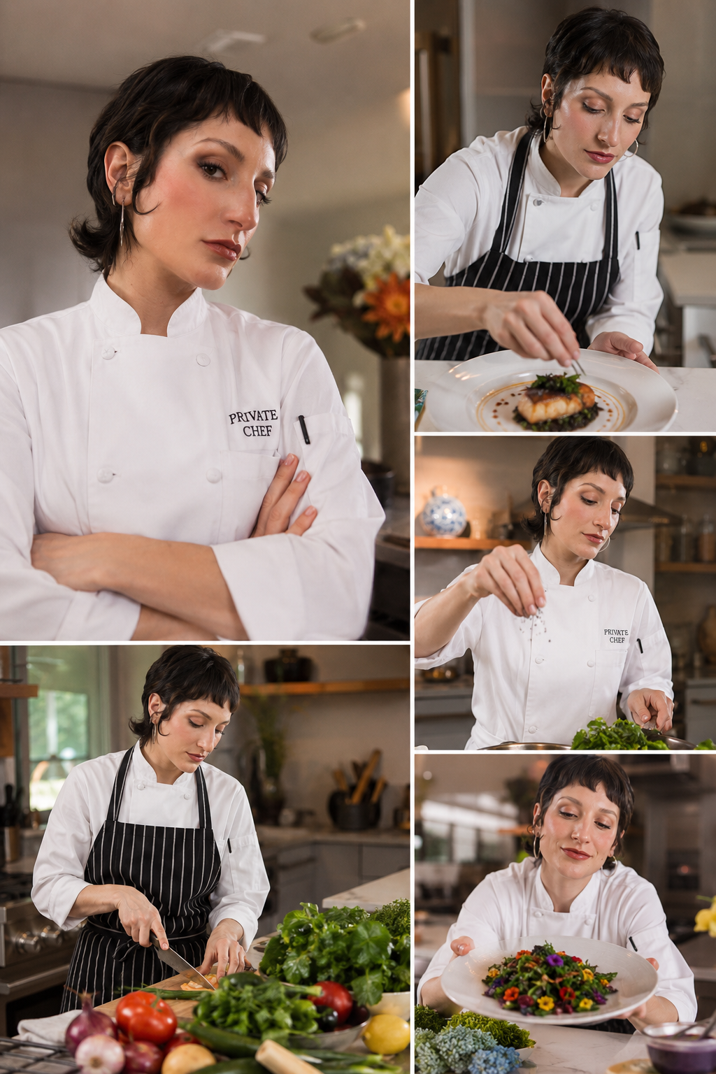 Catalina cooking and plating dishes