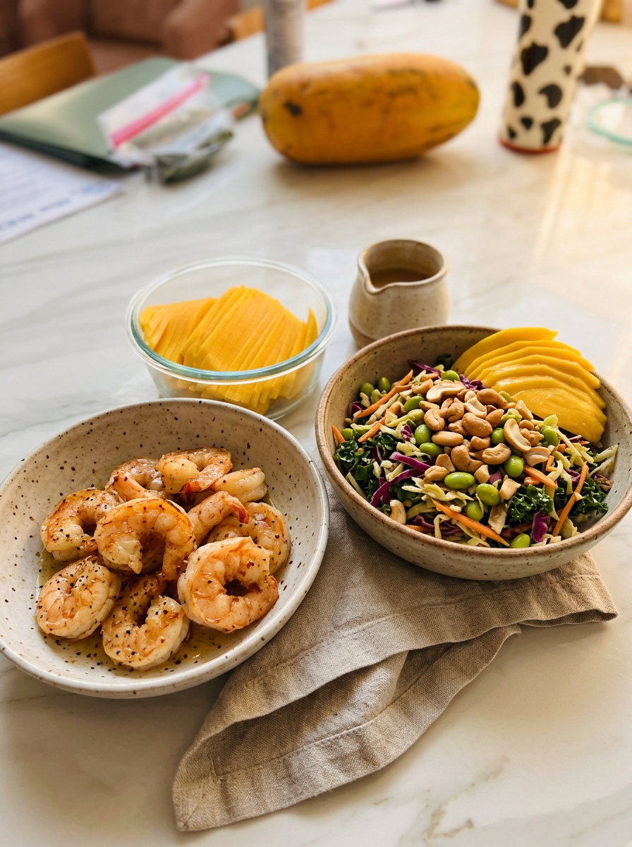 Mango Shrimp & Rainbow Slaw